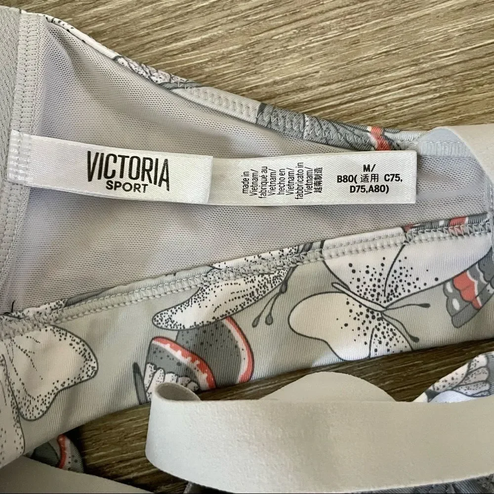 Victoria secret grey butterfly sports bra
